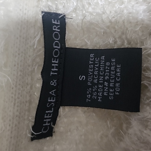 Chelsea & Theodore Ivory Fuzzy Sweater with Black Heart - Picture 7 of 8